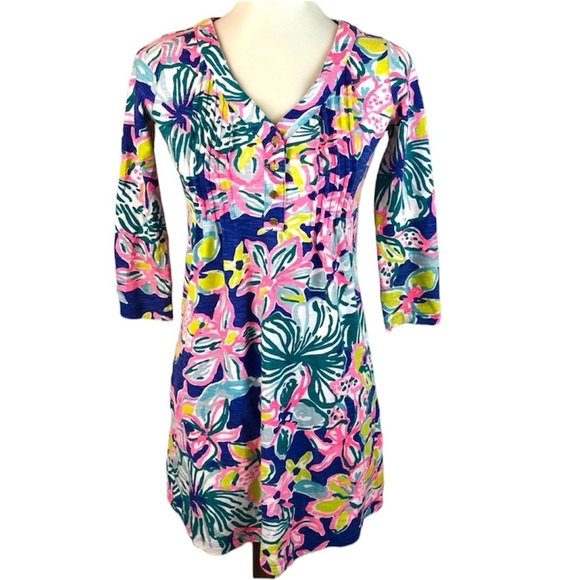 Lilly Pulitzer Floral Amberly Dress in Iris Blue Casa Azul - Picture 1 of 10